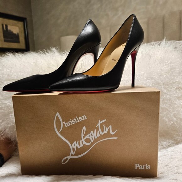 Christian Louboutin Decollete 554 100 Nappa Shiny Black Pumps – Size 37 - Picture 3 of 12